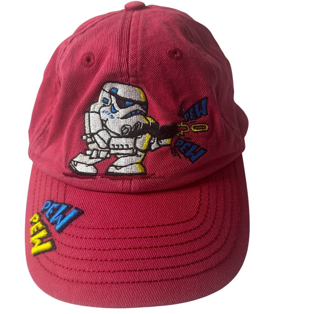Disney Parks Star Wars Stormtrooper “Pew Pew” Hat Youth Red Embroidered Cap
